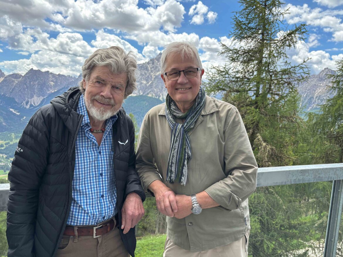 Reinhold Messner und Mountainfilm-Gründer Robert Schauer in Südtirol.