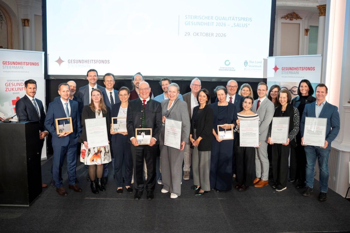 Die ausgezeichneten Teams und Persönlichkeiten des Steirischen Qualitätspreises Gesundheit SALUS 2026