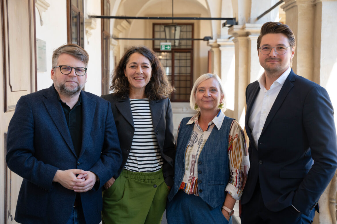 Klubobleute der vier steirischen Oppositionsparteien im Grazer Landhaus